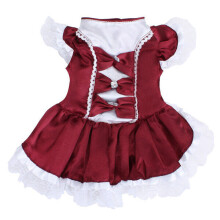 (Dark red, M) Lovely Dog Dress Puppy Wedding Dress Formal Dress Doggy Skirt Dog Clothes