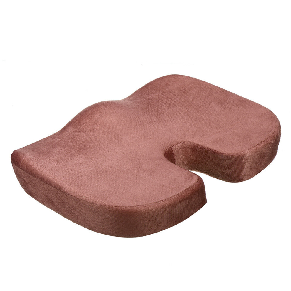 Gzuk (Coffee) Memory Foam Seat Cushion Travel U-Shaped Orthopedic Coccyx Protection Chair Pad Massage Hip Cushion Pillow
