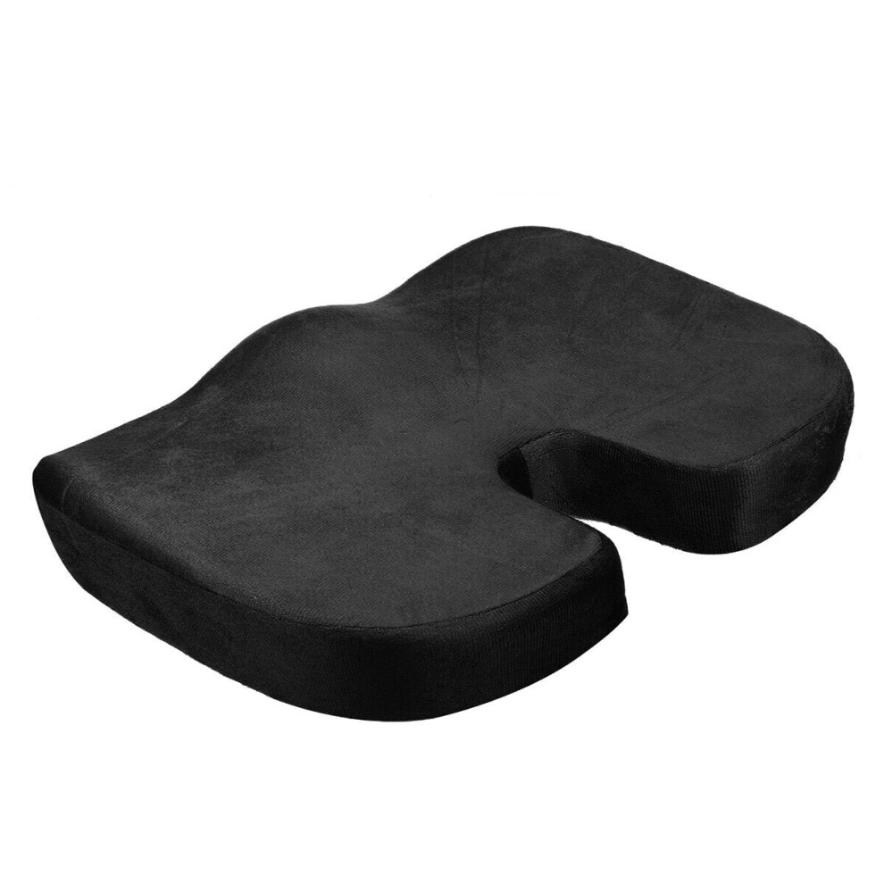 Gzuk (Black) Memory Foam Seat Cushion Travel U-Shaped Orthopedic Coccyx Protection Chair Pad Massage Hip Cushion Pillow