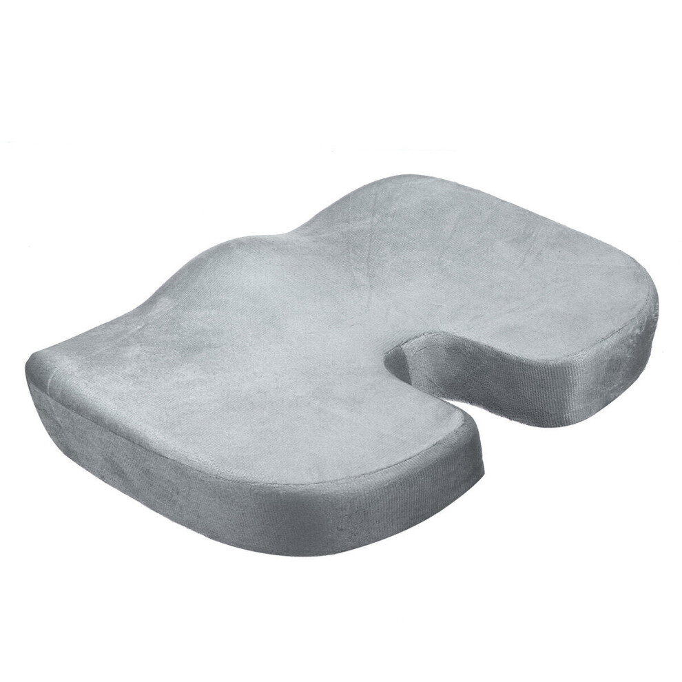 Gzuk (Grey) Memory Foam Seat Cushion Travel U-Shaped Orthopedic Coccyx Protection Chair Pad Massage Hip Cushion Pillow