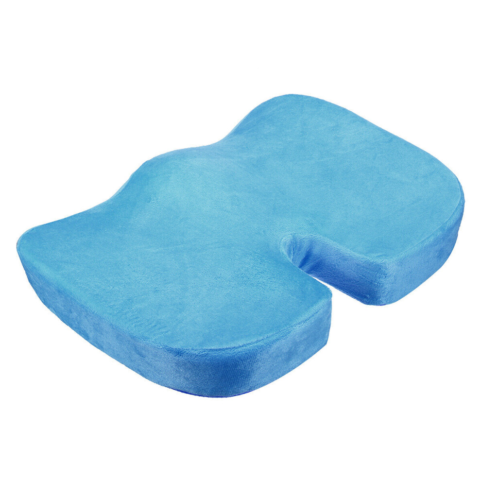 Gzuk (Blue) Memory Foam Seat Cushion Travel U-Shaped Orthopedic Coccyx Protection Chair Pad Massage Hip Cushion Pillow