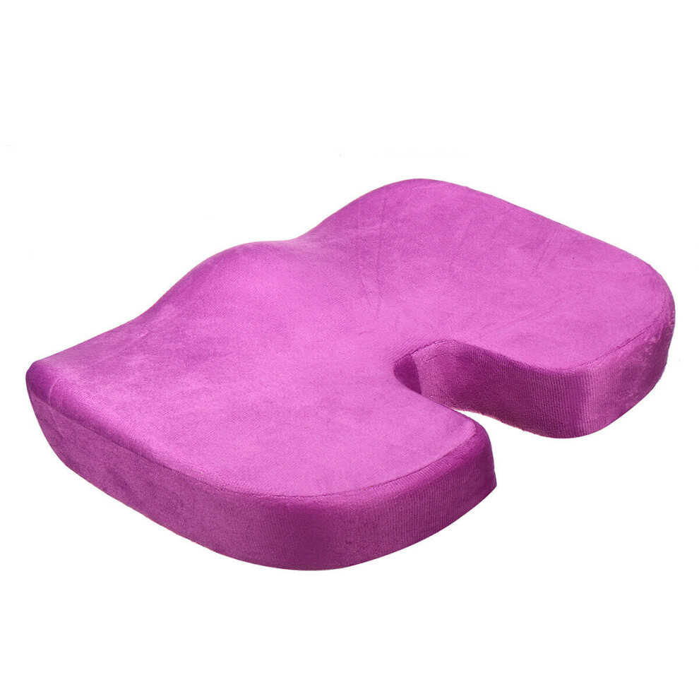 Gzuk (Purple) Memory Foam Seat Cushion Travel U-Shaped Orthopedic Coccyx Protection Chair Pad Massage Hip Cushion Pillow