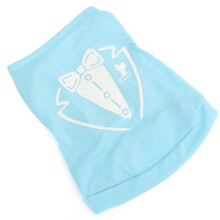 (Blue, XS) Summer Cat Puppy Dog Vest Dog T-shirt Costumes Apparel Tie Printed Coat