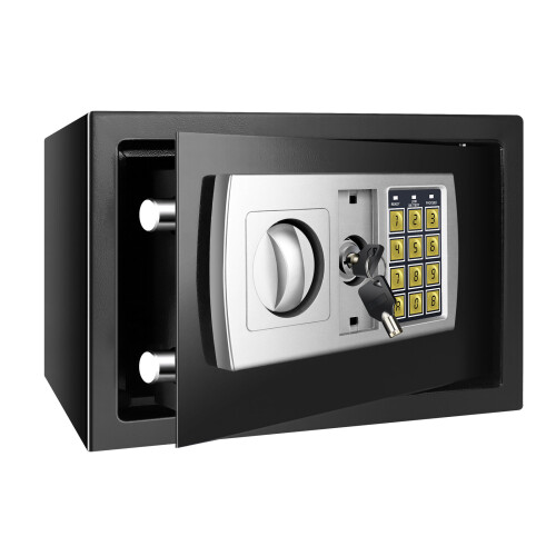 (16L(35x25x25cm), White) Digital Security Safety Box Keypad Lock and Keys Steel Electronic Safe Box for Money Jewelry Cash Important File for Home Office Hostel