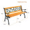 Costway Garden Slats Bench Loveseat Cast Frame Pattern Backrest Weather Proof 2
