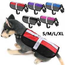 (Red, XL) Reflective Service Dog Harness Pet Control Mesh Vest With Removable Patches Puppy Supplies