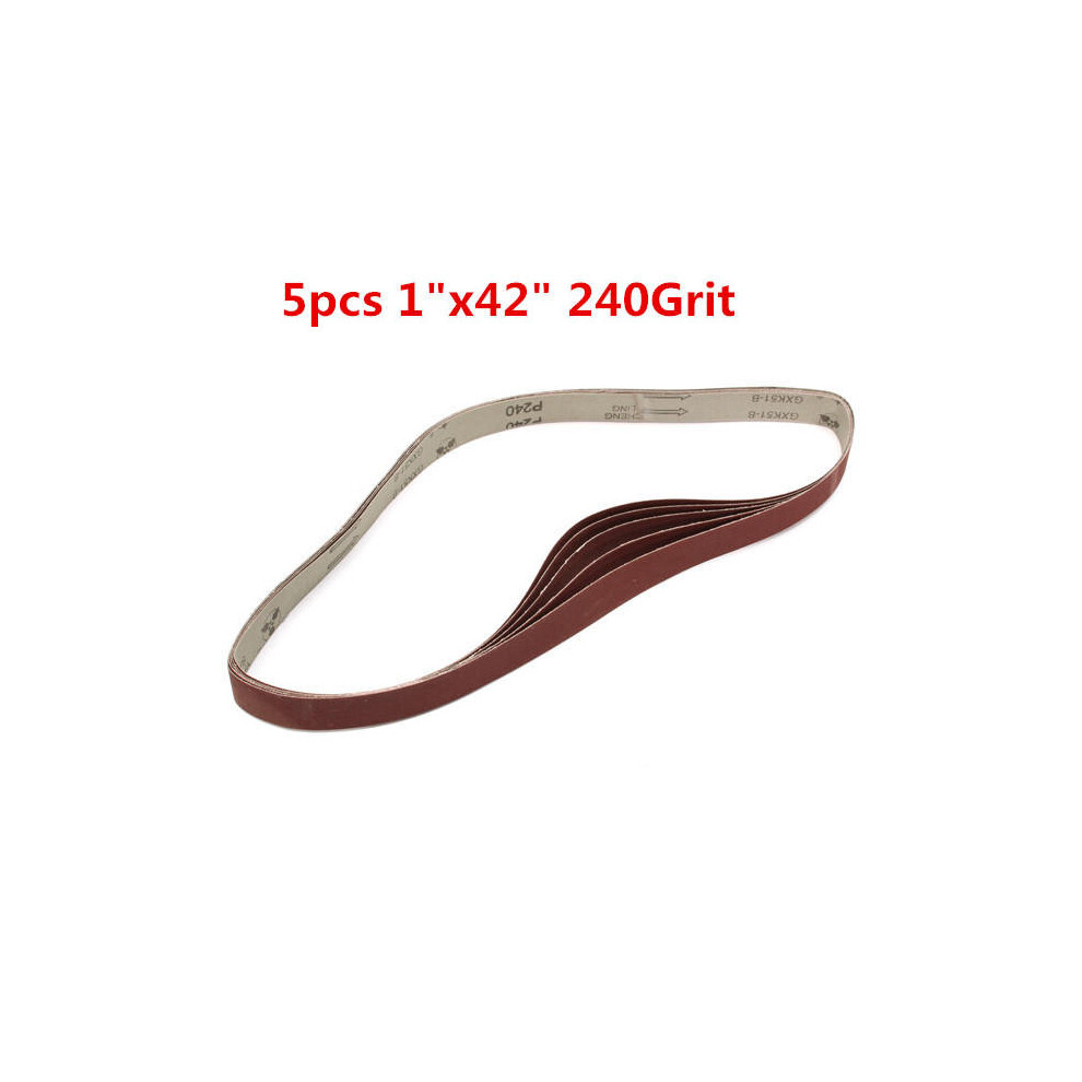 5Pcs 106X2.5cm 240 Grit Alumina Sanding Belts Self Sharpening Oxide Abrasive Strips 1138392158487