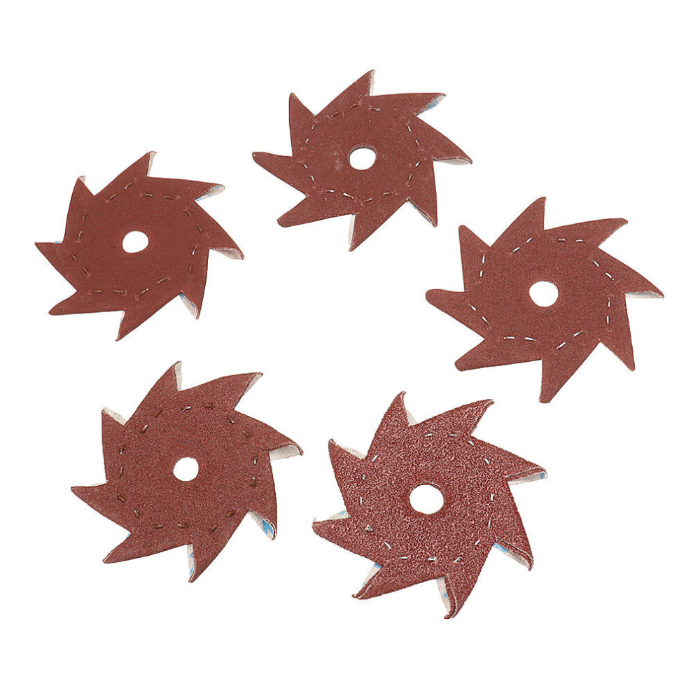 (80 Grit) 10Pcs 80/120/180/240/320 Grit Octagonal Abrasive Sandpaper Double Layer Sanding Buffing Tool