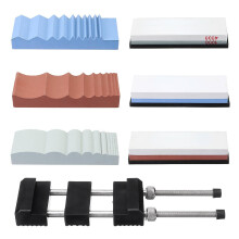 (Red+White Double Side) Sharpening Stone Double Side Semicicular Concave Semicircular Convex V Shape