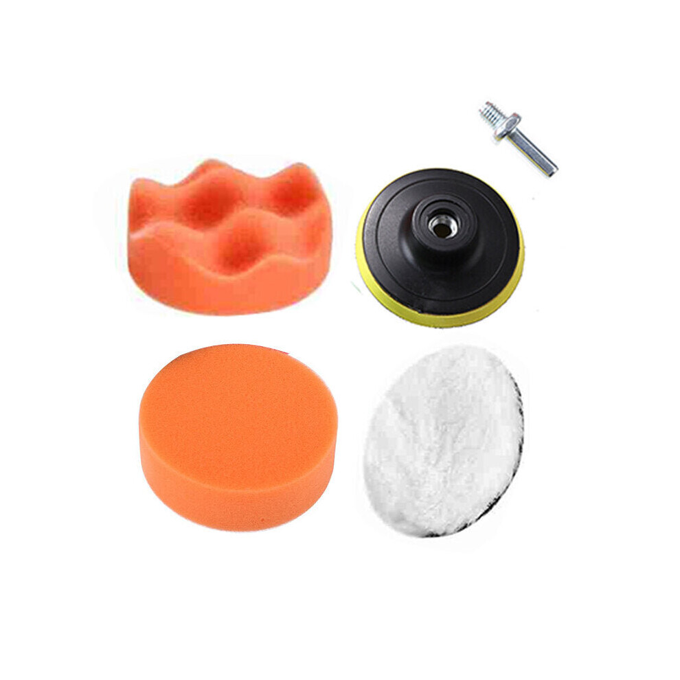 (#5) 3 Inch Polishing Sponge Waxing Buffing Pad Kit Compound Car Polisher Wash Orange/Black/Blue 1138392160428