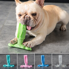 (Pink) Dog Molar Stick Dog Toothbrush Dog Chew Tooth Cleaner Brushing Stick Natural Rubber Doggy Dog Chew Toys Toothbrush