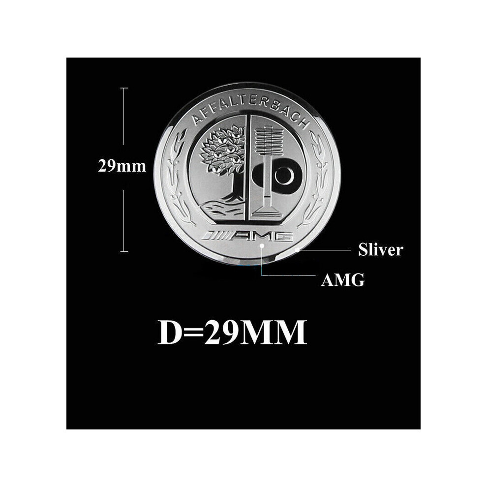 Newjass Multimedia Control Button Knob Badge Decal For Amg Emblem 29Mm Mercedes Benz Silver