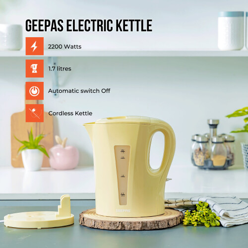 GEEPAS (Beige) Geepas 1.7L Kettle & Toaster Set 2 Slice Toaster 2