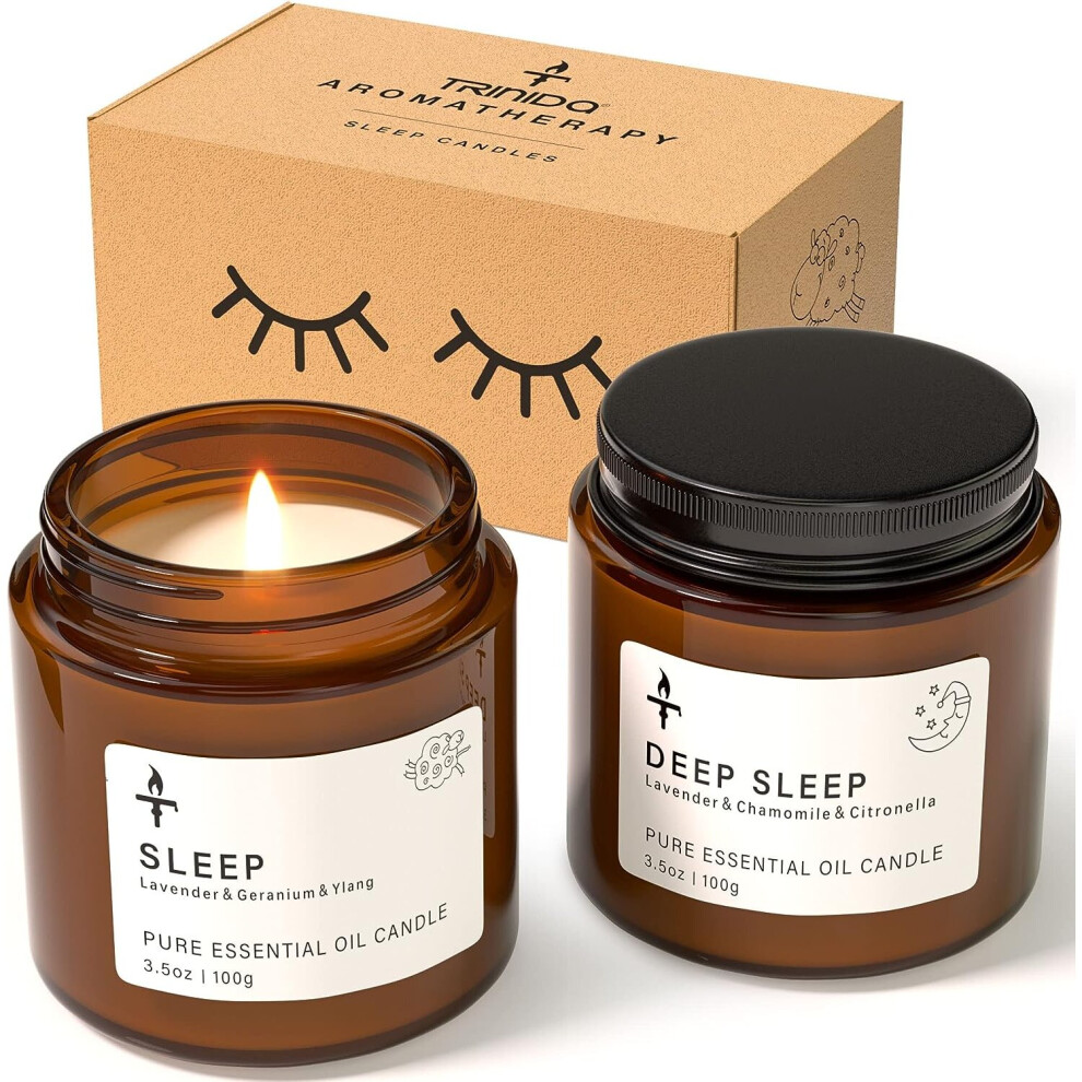 TRINIDa Sleep Candles Gifts for Women & Men Aromatherapy Scented Gift Set Anxiety Relief Perfect Sleep  Relieves Stress