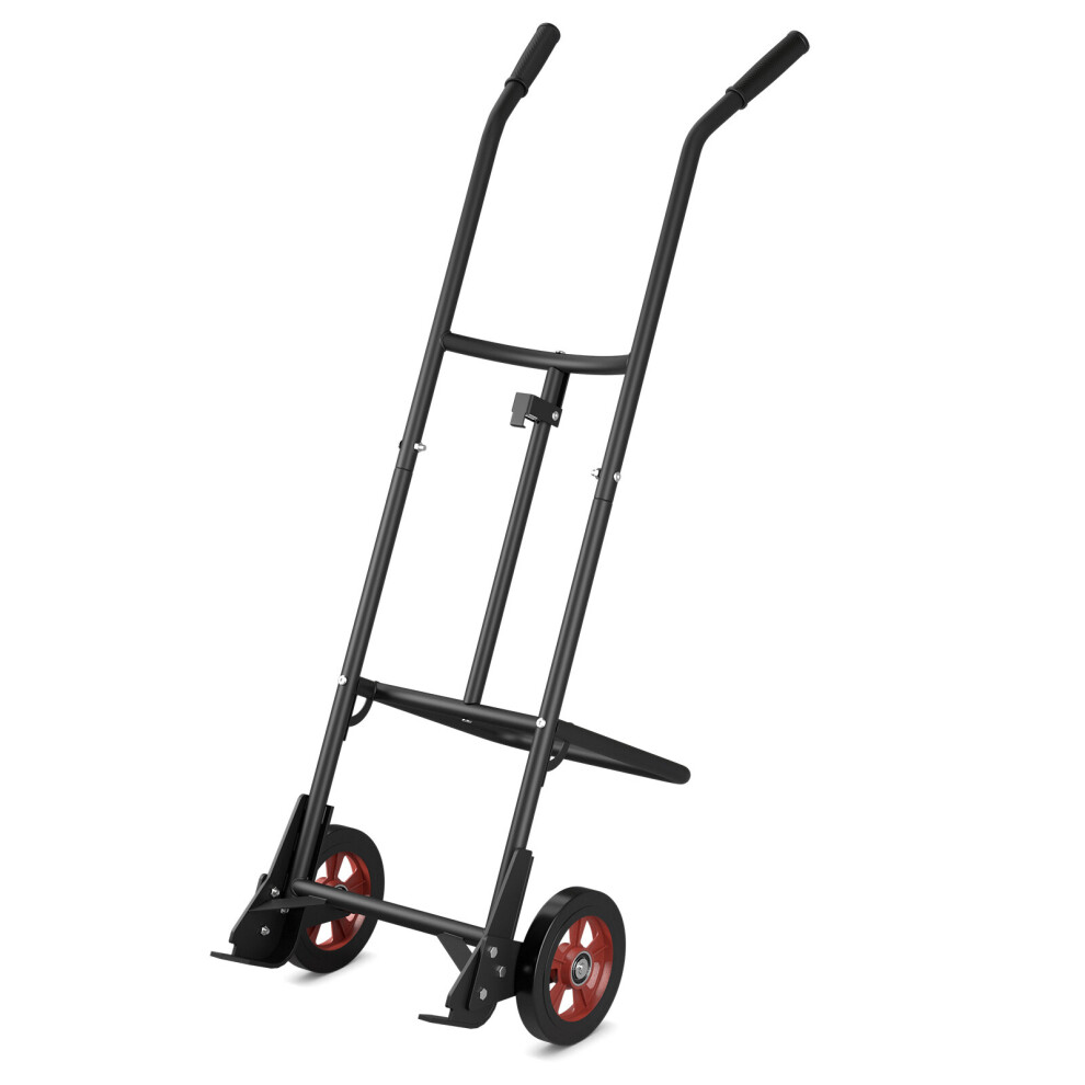 2 Wheels Drum Cart Heavy-Duty Metal Trucks EVA Handles & Spring 545KG