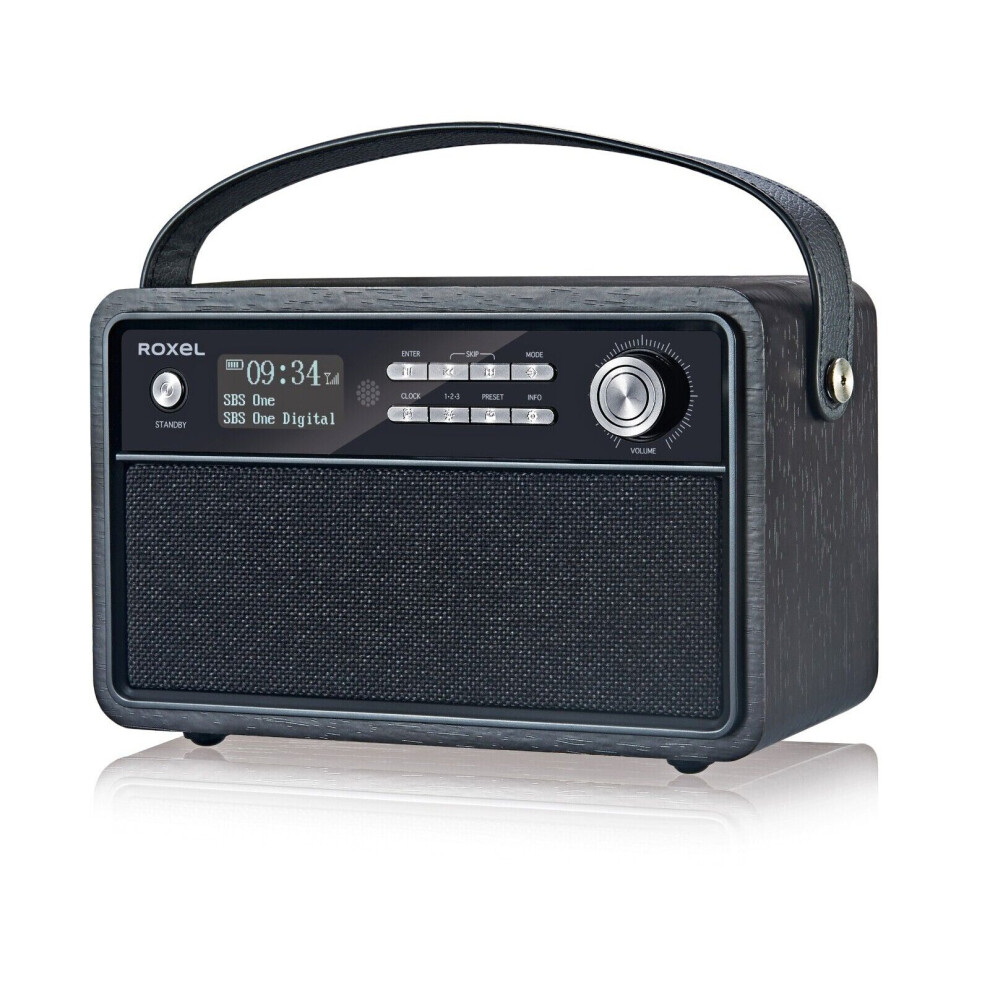 Roxel Retro Radio Wireless Speaker Alarm Clock - Portable Dab/Dab+ Digital & Fm