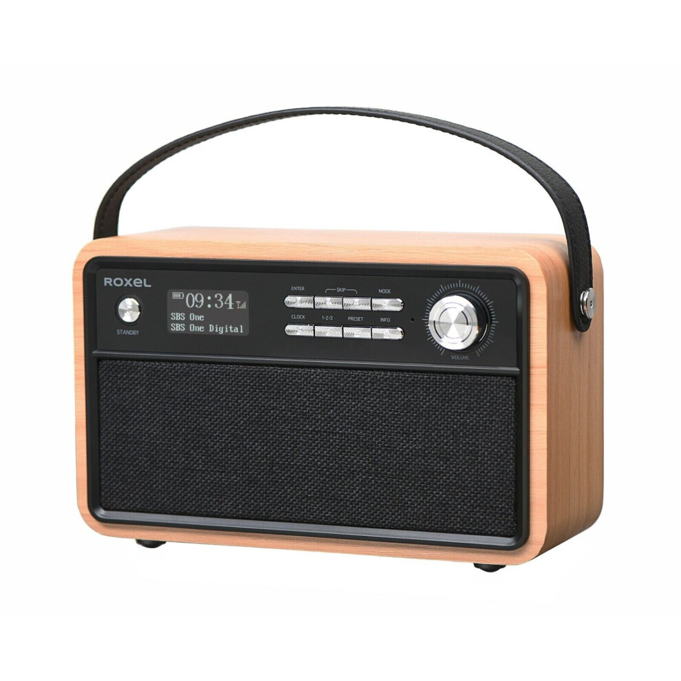 Roxel Retro Radio Wireless Speaker Alarm Clock - Portable DAB/DAB+ Digital & FM