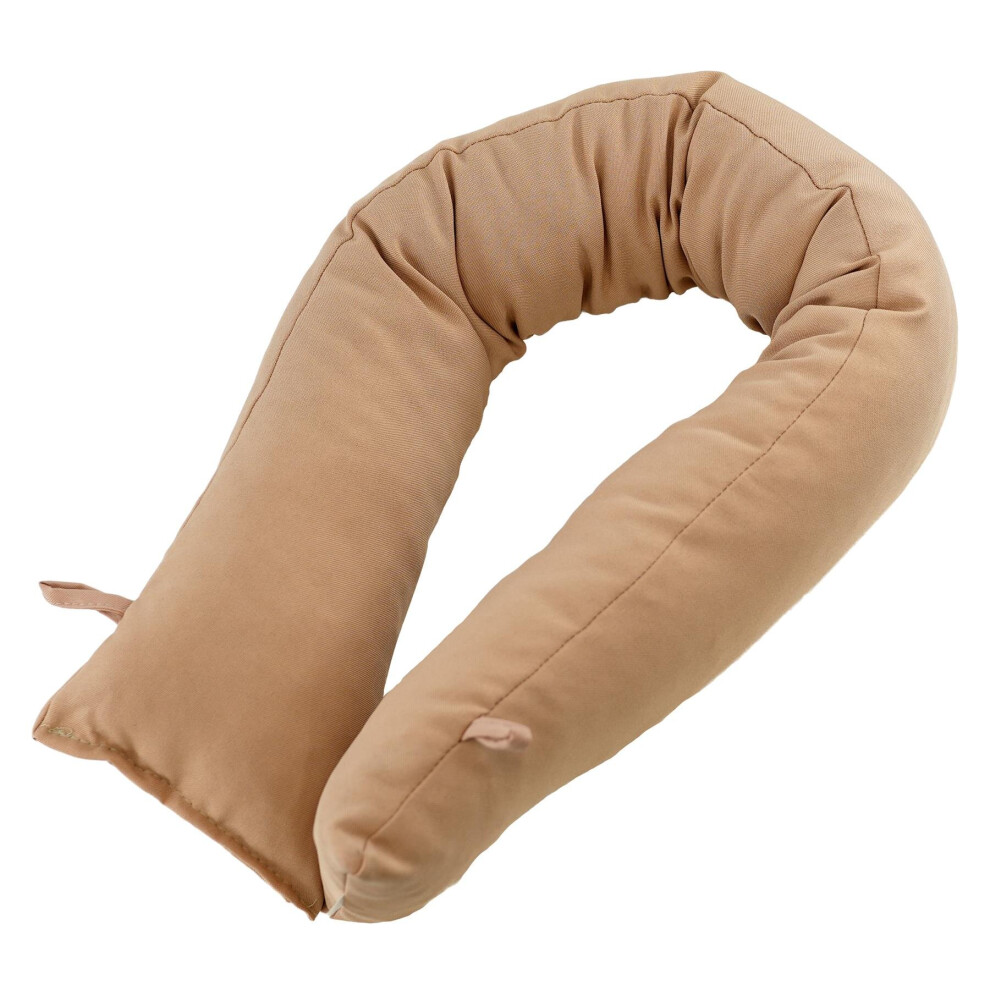 GEEZY Plain Fabric Draught Excluder Stopper Door Window Draft Guard Energy Saver Beige