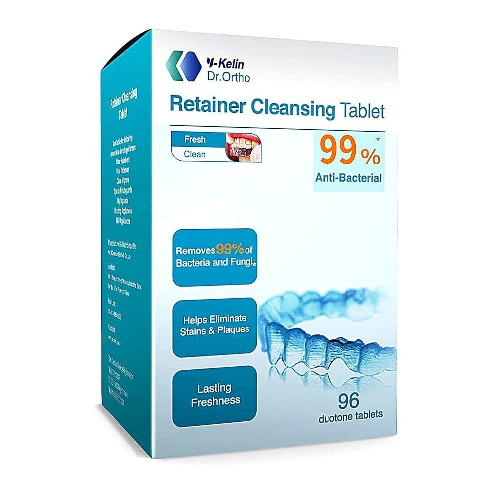 Y-Kelin Store Y-Kelin Orthodontic Retainer Cleansing Tablet 96 Tablet (96 Count (Pack Of 1))