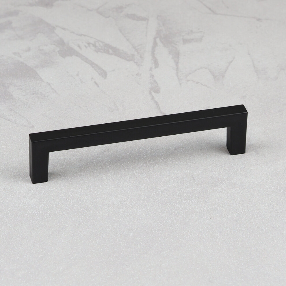 (128Mm Handle) Recycled Plastic Black Handle 128Mm & Round Knob 5060796708493