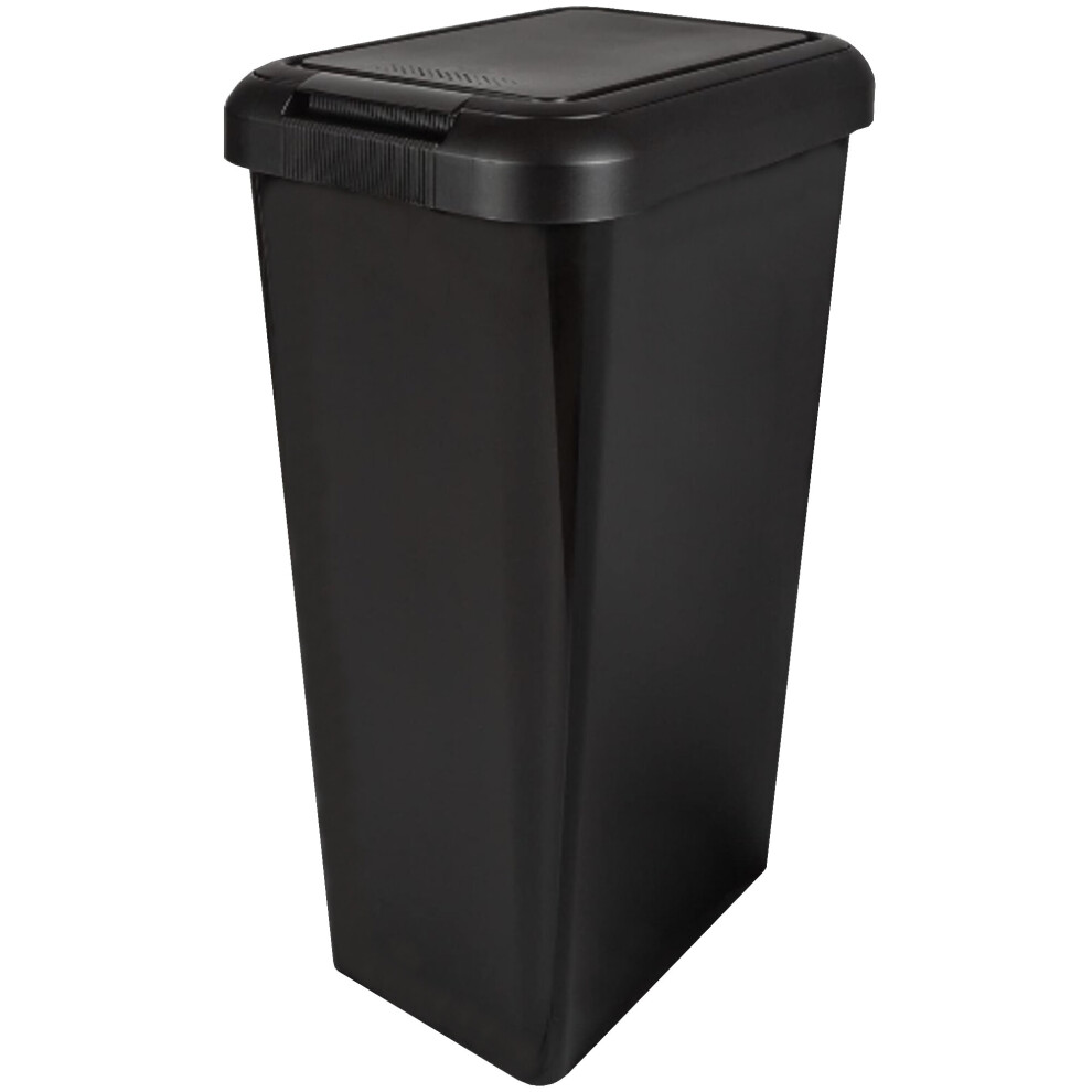 (Black) Touch and Lift Rectangle Swing Bin - 45L