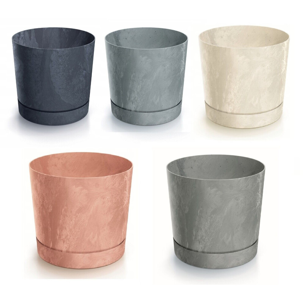 (Anthracite, 30cm) Plant Pots Indoor Outdoor Plastic Flowerpot Small Medium Large Tubo 5 Colours