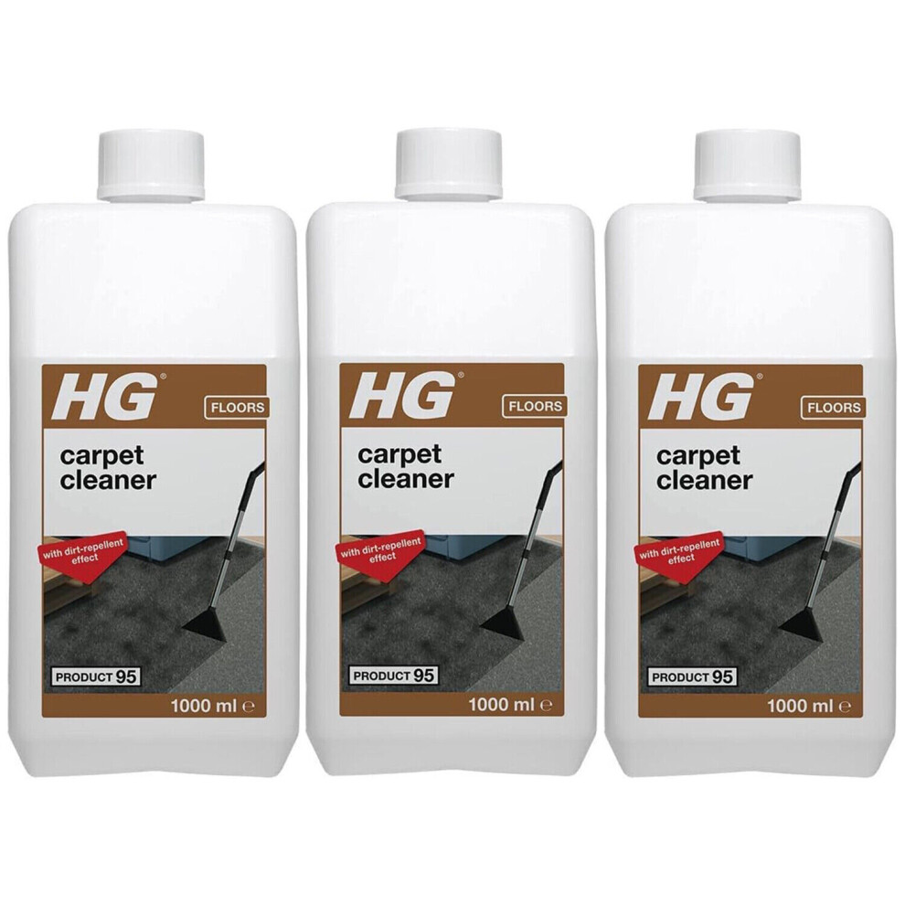 3 x HG Carpet & Upholstery Cleaner and Removes Dirt Stain - 1 Litres