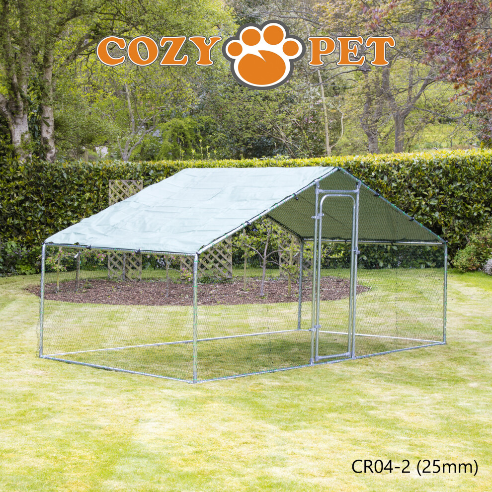 Chicken Run 4m x 2m 25mm Frame by Cozy Pet for Hens Dogs Poultry Rabbit Ducks Coop Chickens