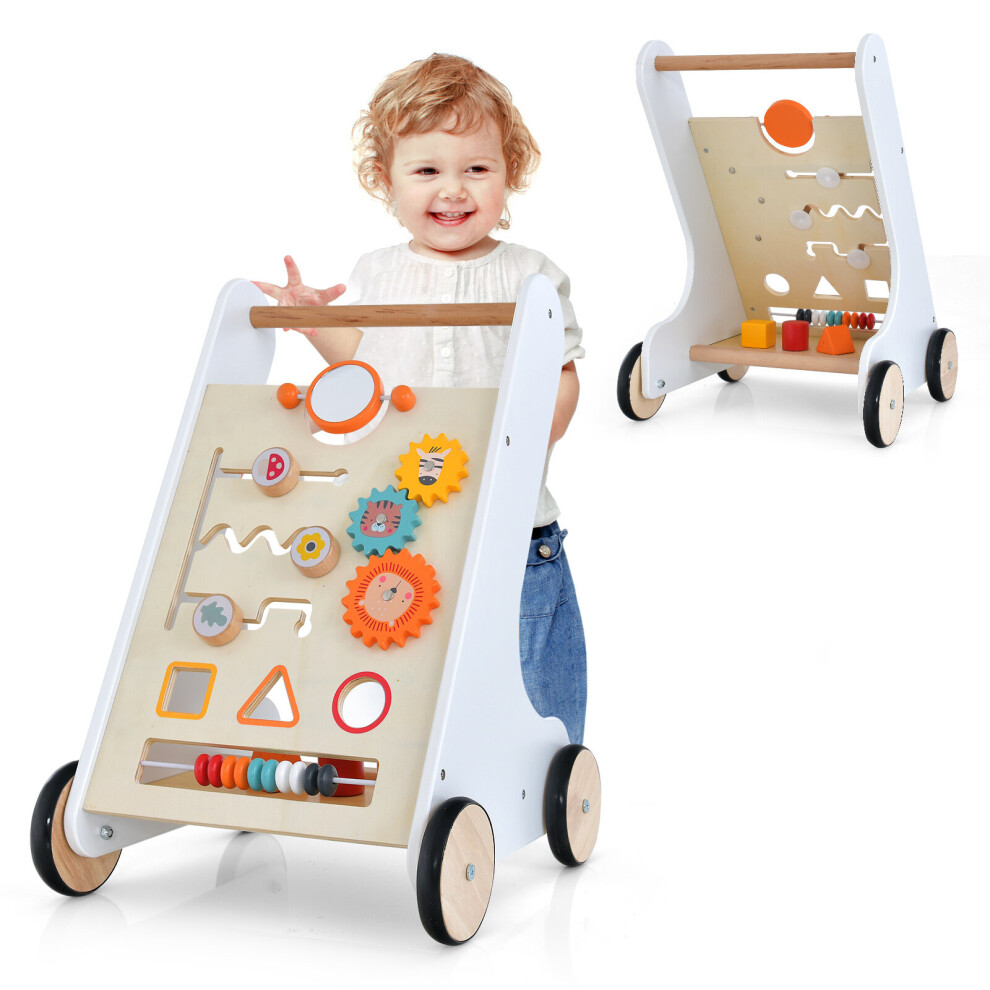 Wooden Baby Walker All-in-1 Kids Push & Pull Activity Learning Center