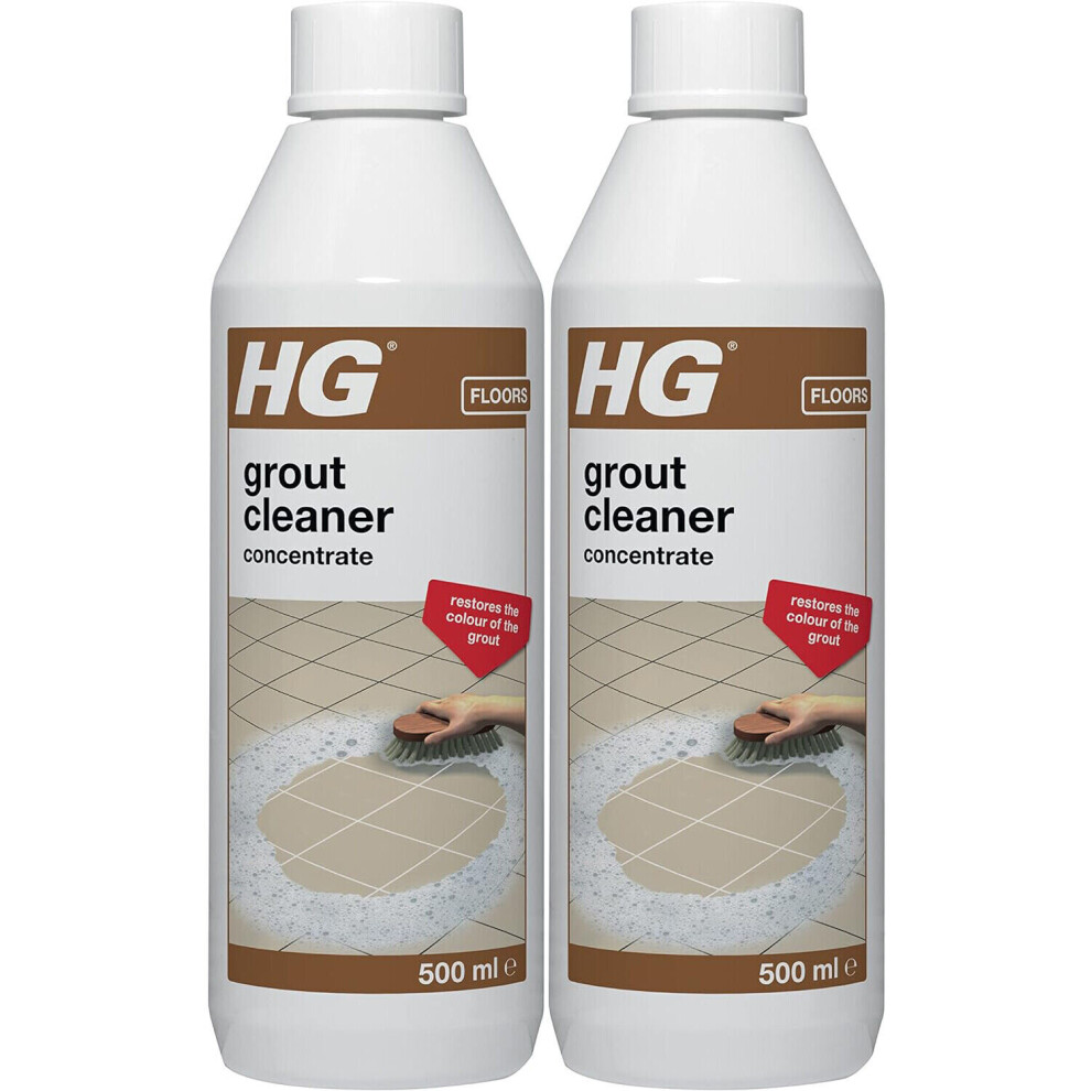 2 x HG Grout Cleaner Concentrate And Bathroom Tile Grout - 500ml