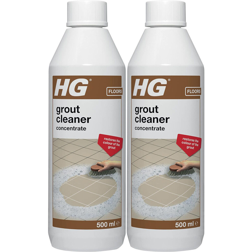 2 x HG Grout Cleaner Concentrate And Bathroom Tile Grout - 500ml