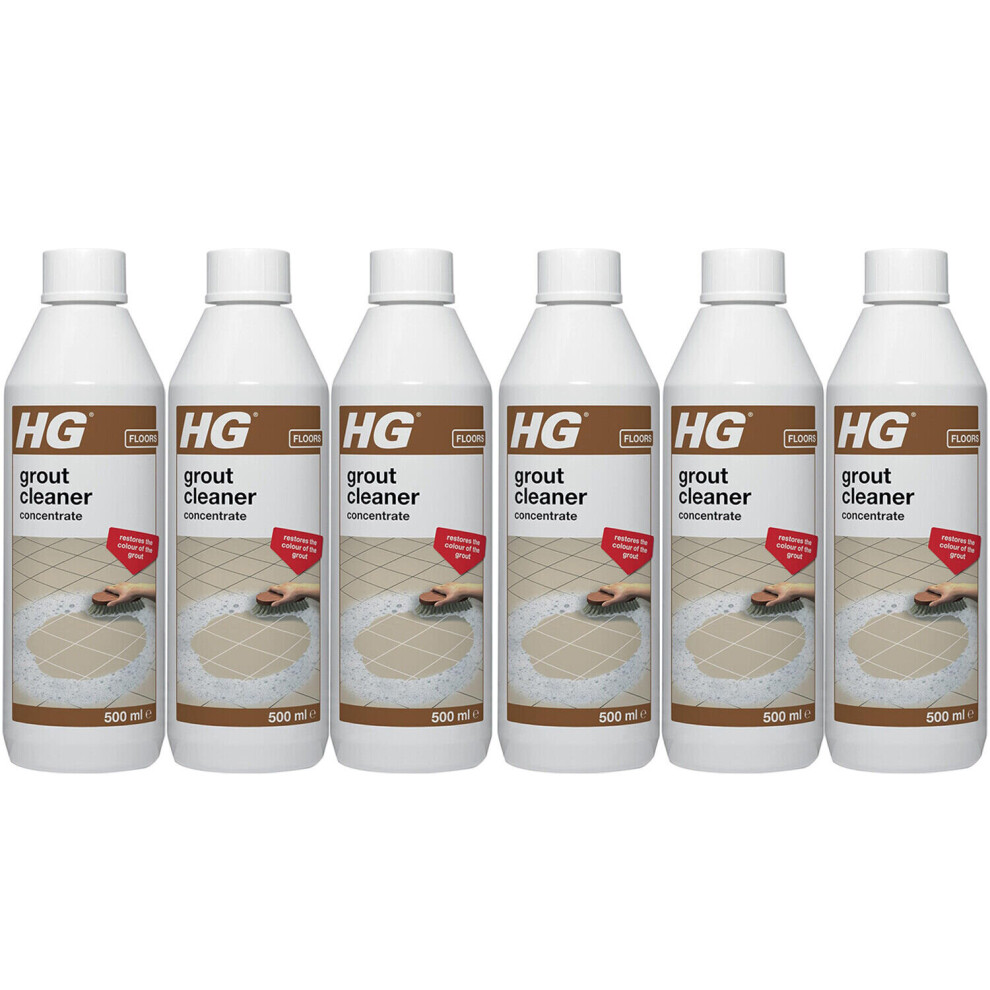 6 x HG Grout Cleaner Concentrate And Bathroom Tile Grout - 500ml