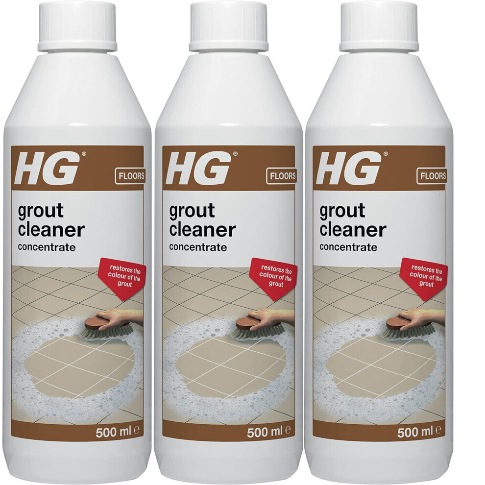 3 x HG Grout Cleaner Concentrate And Bathroom Tile Grout - 500ml