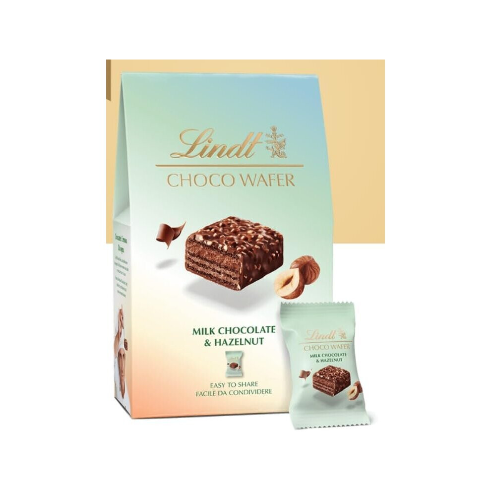 (Pack Of 16) Lindt Choco Wafer Milk Chocolate & Hazelnut 135g