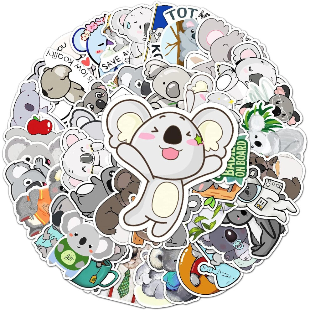 Decal Koala Bear Waterproof Vinyl Stickers of 50-Suitable for Laptop Travel Case Notebook Phone Car Scrapbook Water Bottle Bike Graffiti Decals