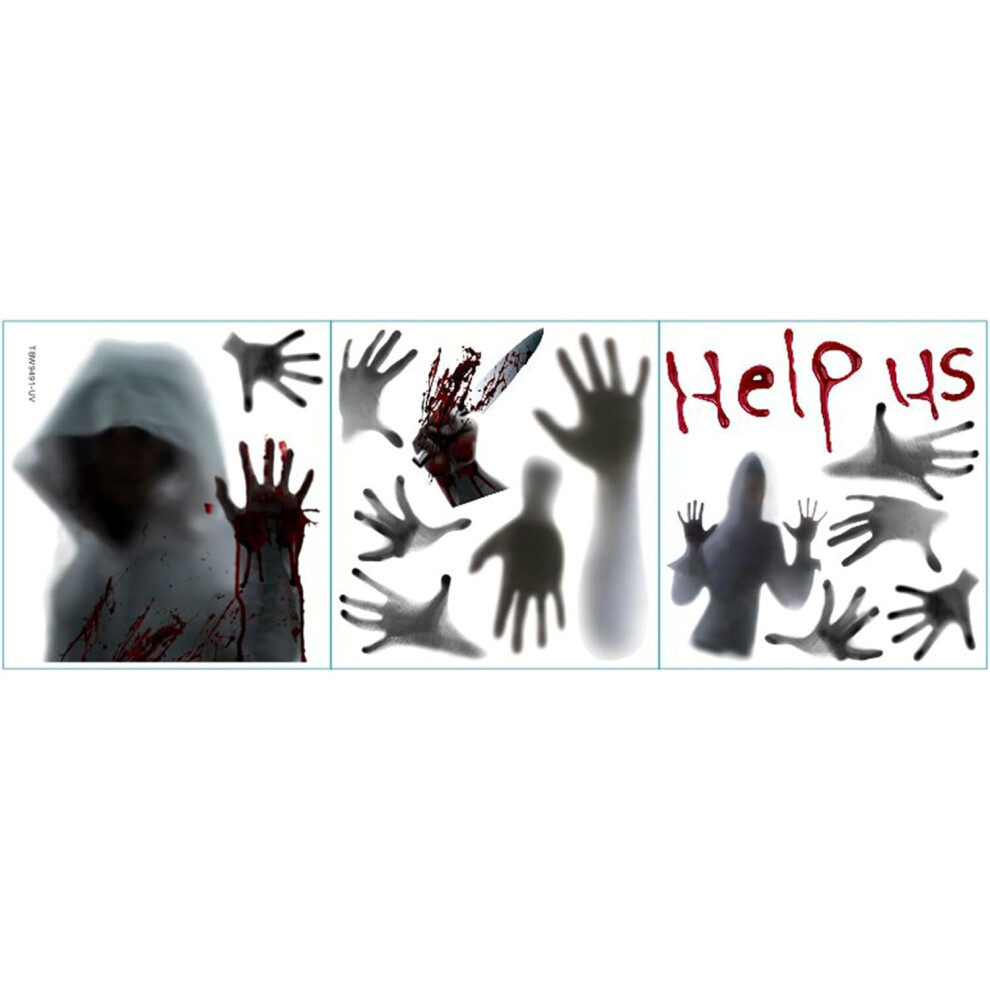 Halloween Decorations Window Fingerprints Door Adhesive Sticker Stickers Glass Self Blood Wall Sticker Stickers for Adults