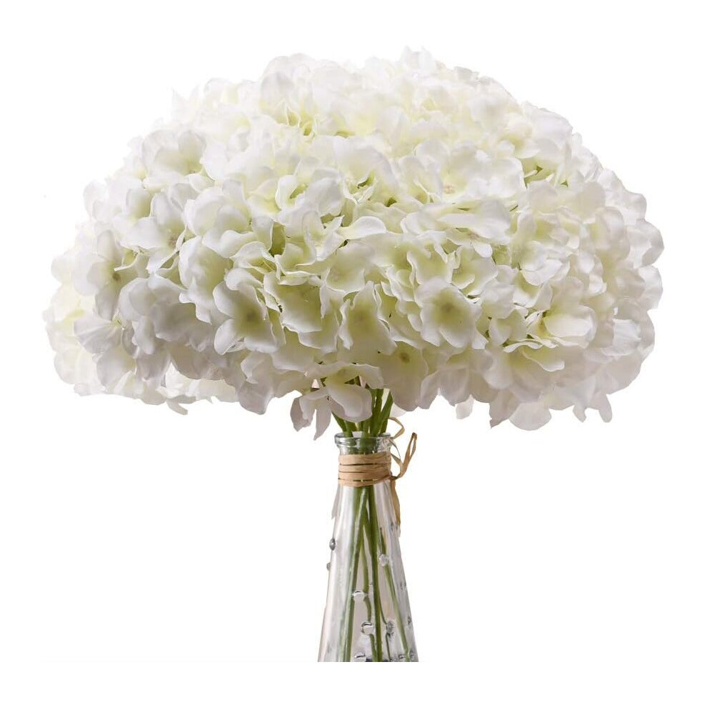 White hydrangea artificial flowers Silk Flowers, Artificial Ivory White Full Hydrangea Flowers Artificial with Stems