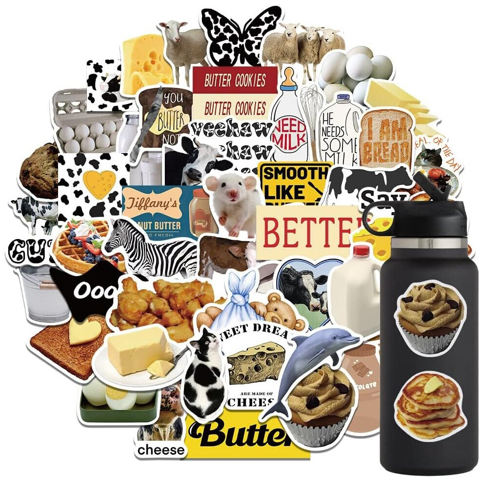 Cute Farm Animal Sticker Kawaii Food Stickersfor Party Vinyl Waterproof Stickers for Water Bottle,Laptop, Envelopes,Crafts Scrapbooking50 Pcs