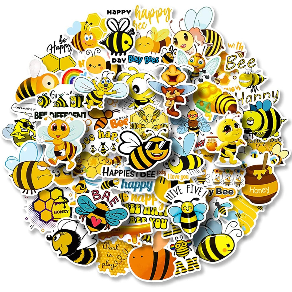 Bee Bottle Stickers Cute Honey Bumble Bee Sticker for Kid Teens Party Vinyl Waterproof Nurse Stickers for Water Bottle,LaptopEnvelopesScrapbooking
