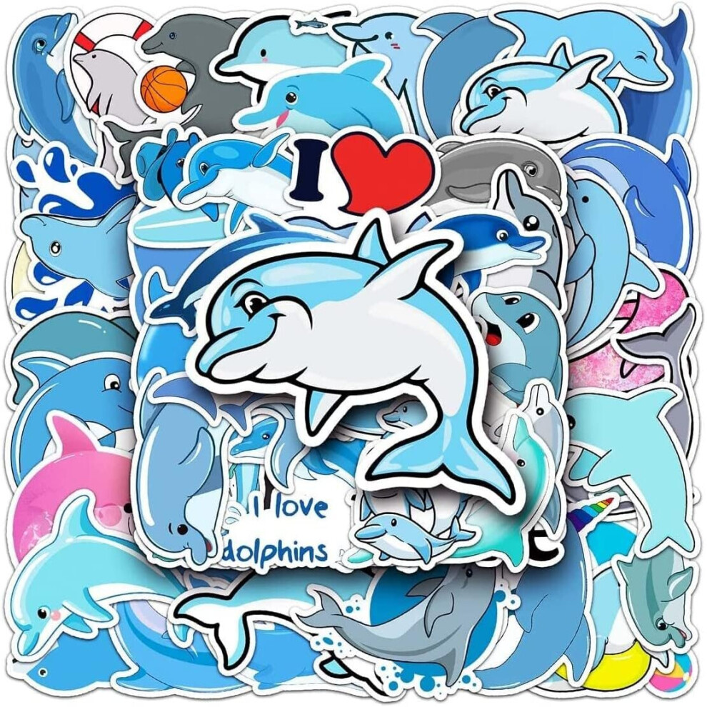 Tianci Dolphin Stickers 50 Cute Dolphin Stickers Waterproof Vinyl Stickers Cute Funny For Phablet Hydrofoil Water Bottle Bike Luggage Computer.