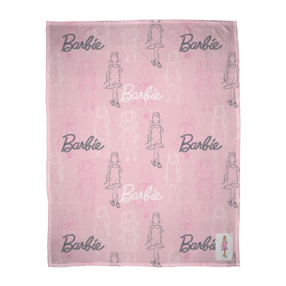 Barbie Figures Fleece Blanket