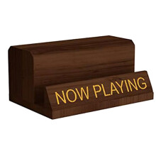 NOW PLAYING Vinyl Record Stand - Handmade Walnut Wood Display Rack for Albums, Spinning Music Decor