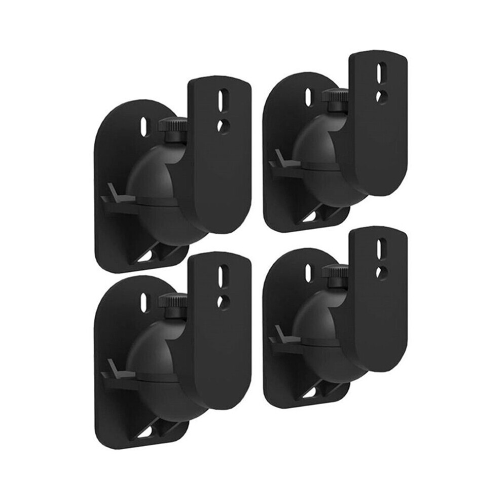 4PCS Universal Speaker Wall Mount Bracket Ceiling Stand Clamp with Adjustable Swivel and Tilt Angle Rotation