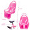 Universal Doll Bike Seat with Stickers DIY Decal Girls Kids Bike Accessories,Pink 3