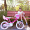 Universal Doll Bike Seat with Stickers DIY Decal Girls Kids Bike Accessories,Pink 6