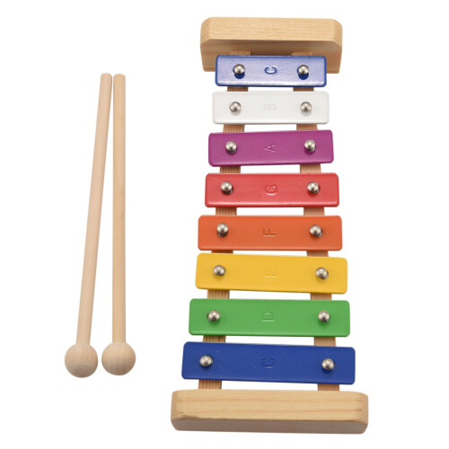 Wooden 8Key Xylophone for Kids Accurately Tuned Glockenspiel Colorful