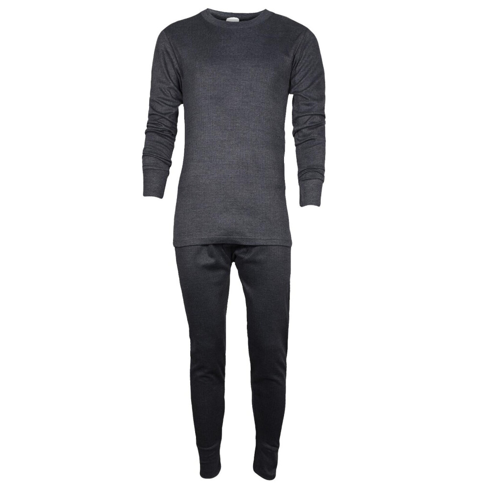 (Charcoal, L) Mens Thermal Long Johns Premium Quality Top Bottom