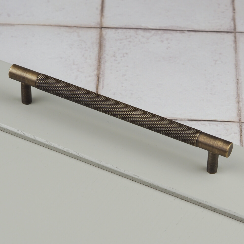 (160Mm Handle ) Antique Brass Knurled Solid Cabinet Handles & Knob 5060796708776