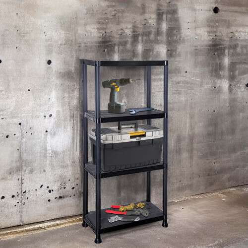 (4 TIER) 3/4/5 Tier Plastic Shelving Home Storage Unit Shelves Racking Garage Organiser 2