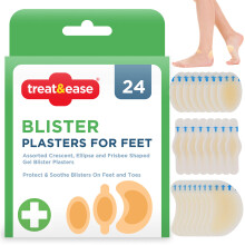 24pk Hydrocolloid Gel Blister Plasters Toes Foot Heel Protect Mix Size